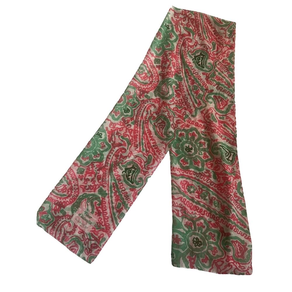 Vintage Givenchy Fleur d’interdit White Multicolor Print Scarf